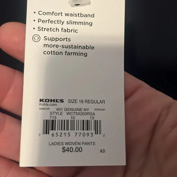 NWT Croft & Barrow Classic Navy Pullon Pants - Picture 5 of 11